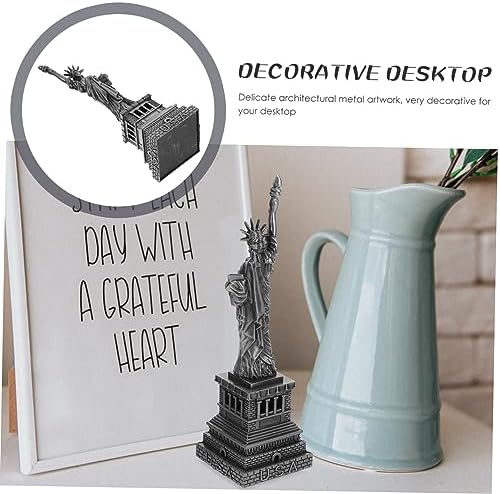 LIFKOME Gray Statue of Liberty Metal Desk Sculpture