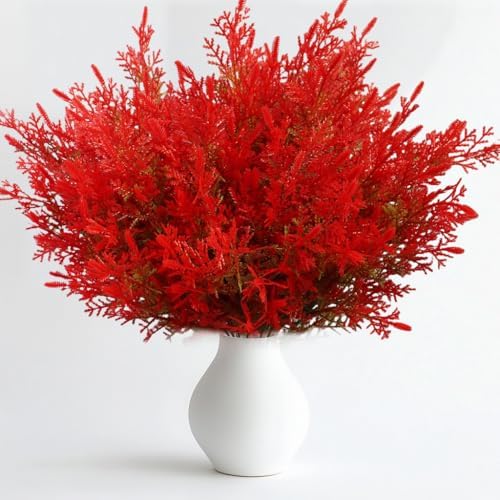 8PCS Artificial Cedar Plants for Home Garden Holiday Decor