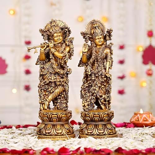 Artarium Radha Krishna Statue - 9 Inches Handmade Sculpture
