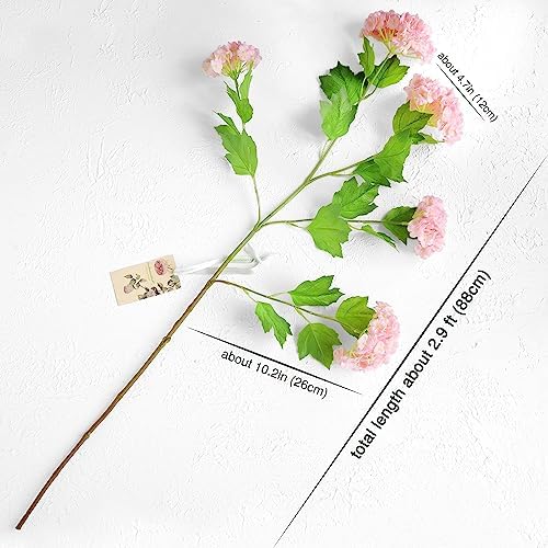 FiveSeasonStuff Blush Pink Snowball Viburnum Artificial Flowers 2 Stems 1