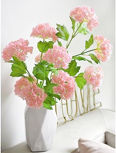 FiveSeasonStuff Blush Pink Snowball Viburnum Artificial Flowers 2 Stems 1
