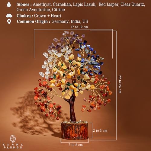 KARMAPLEDGE 7 Chakra Crystal Tree of Life Decor