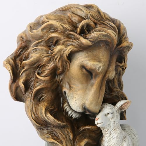 BC Home Dcor Lion with Lamb Statue - Love Never Fails