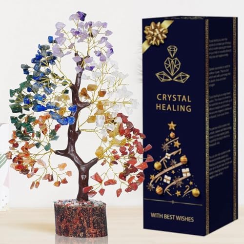 Reikved 7 Chakra Tree Feng Shui Decor Crystal Bonsai