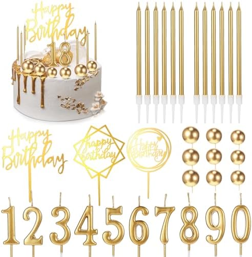 Yerliker 34 Pcs Birthday Cake Toppers Decorations