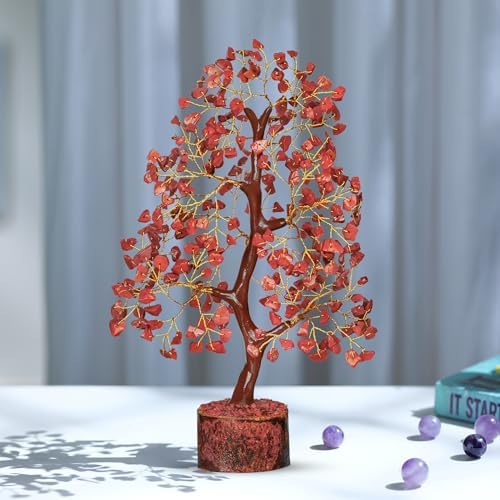 PYOR Red Jasper Crystal Bonsai Tree Sculpture