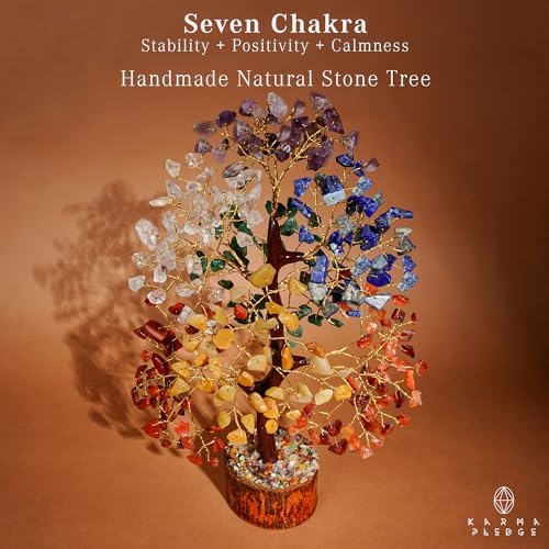 KARMAPLEDGE 7 Chakra Crystal Tree of Life Decor