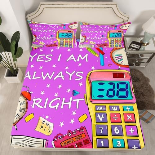 Manfei Geometry Science Fitted Sheet Queen Size 1