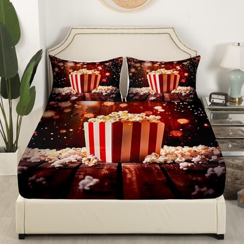 Manfei Filmstrip Cinema Fitted Sheet Queen Size
