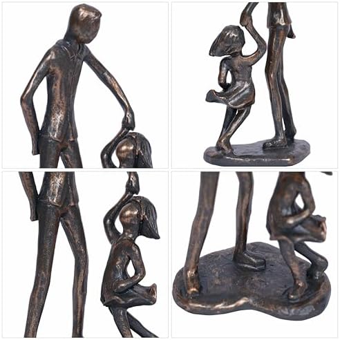 Father Daughter Cast Iron Sculpture Resin Statue