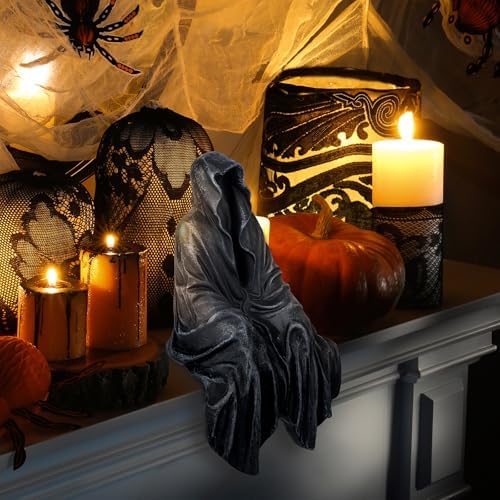 Gothic Resin Sitting Statue with Black Robe Design 1