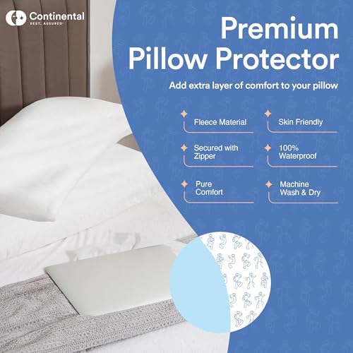 Continental Bedding Zippered Fleece Pillow Protectors