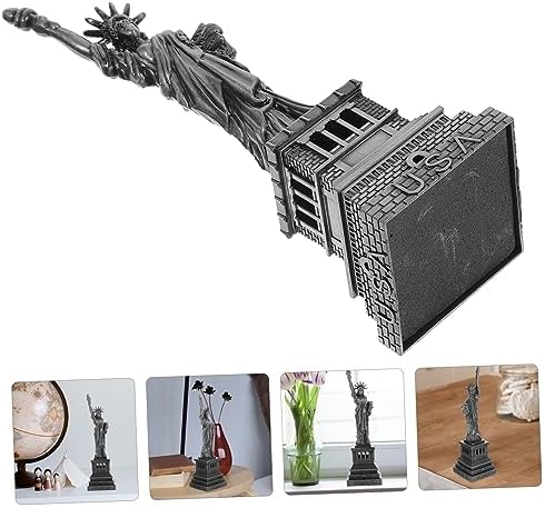 LIFKOME Gray Statue of Liberty Metal Desk Sculpture
