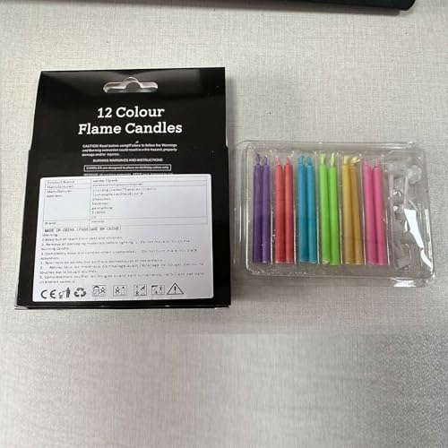 Kemladio Birthday Cake Candles with Plastic Holders 12pcs
