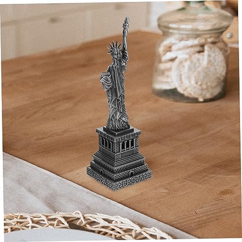 LIFKOME Gray Statue of Liberty Metal Desk Sculpture