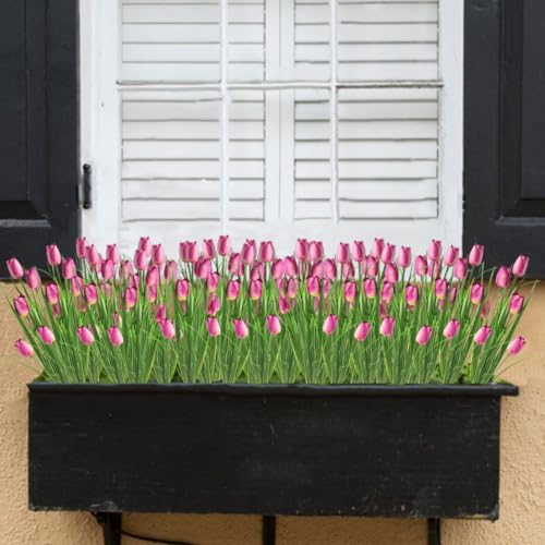 10 Bundles Artificial Tulips UV Resistant Home Decor