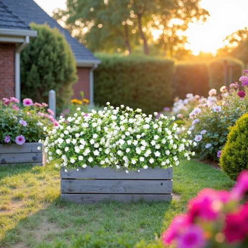 Bassion 20 Bundles Artificial Flowers for Outdoor Decor