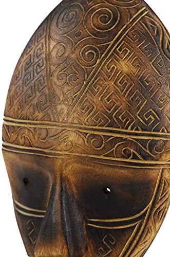 Deco 79 Carved Tribal Mask Reclaimed Wood Sculpture