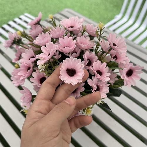 PASYOU Artificial Daisies Flowers 4 Bouquet Pink