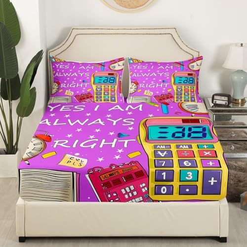 Manfei Geometry Science Fitted Sheet Queen Size 1