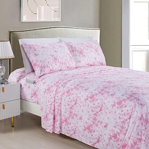 Elegant Comfort Tie Dye Light Pink 4-Piece Bedding Set Twin XL
