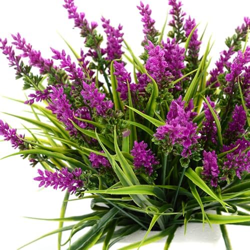 HANDIC 12pcs Artificial Lavender Flowers for Outdoor