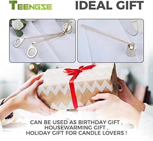 TEENGSE Gold Candle Snuffer and Wick Trimmer Set 1