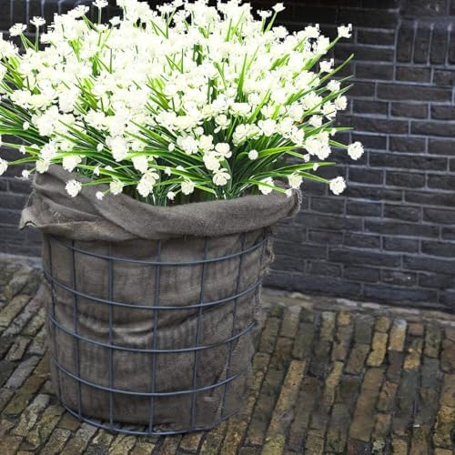 TURNMEON 20 Pcs Artificial White Flowers Set