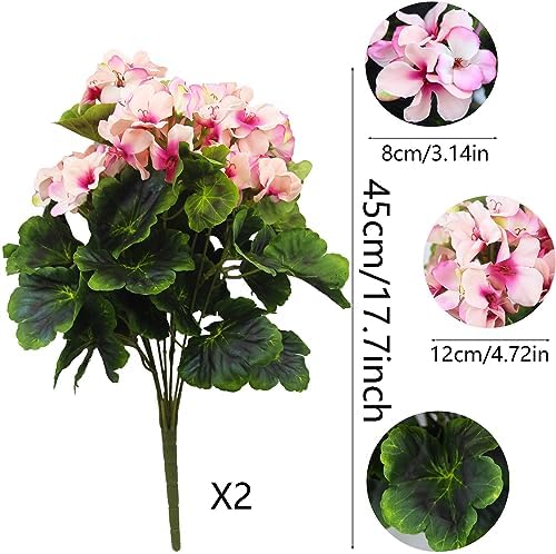 FAICOIA 2 Pcs Artificial Geraniums Bushes