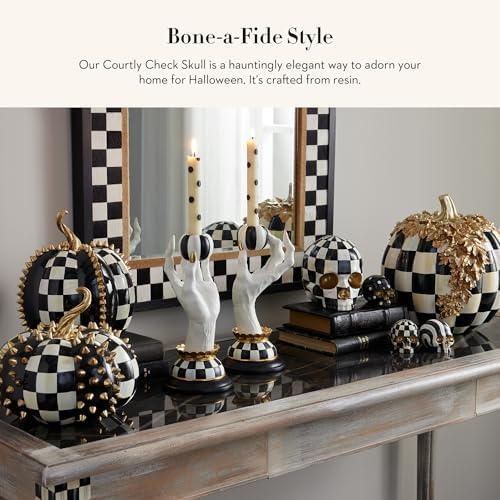MACKENZIE-CHILDS Courtly Check Skull Halloween Decor 1