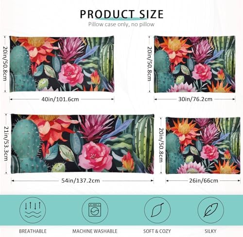 GAIGEO Flower Wallpaper Black Pillow Covers with Zipper