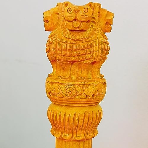 Elegant Wooden Ashoka Pillar 10 Inch with Stand