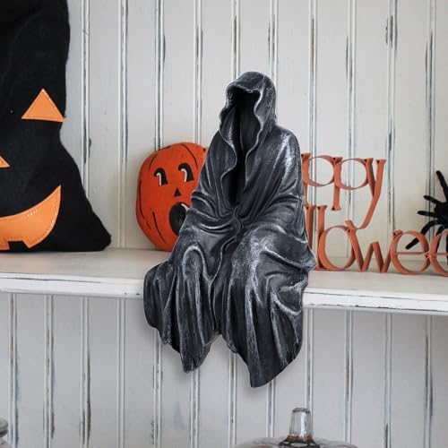 Gothic Resin Sitting Statue with Black Robe Design 1
