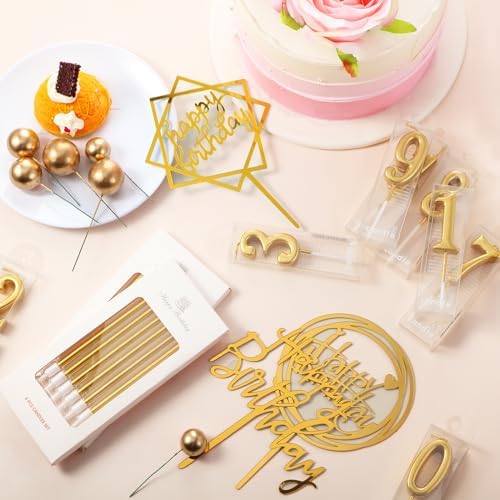 Yerliker 34 Pcs Birthday Cake Toppers Decorations