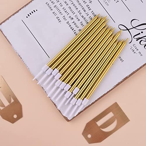 PHD CAKE Gold Long Thin Birthday Candles for Special Occasions
