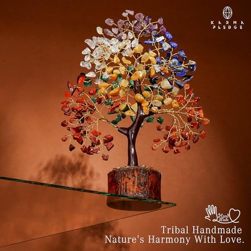 KARMAPLEDGE 7 Chakra Crystal Tree of Life Decor