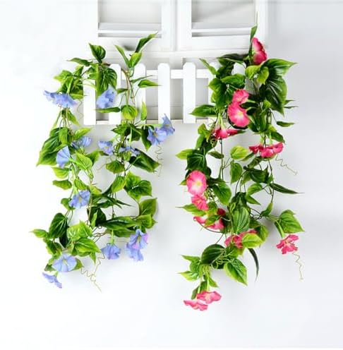PASYOU Artificial Morning Glory Flower Vines 2 Pack