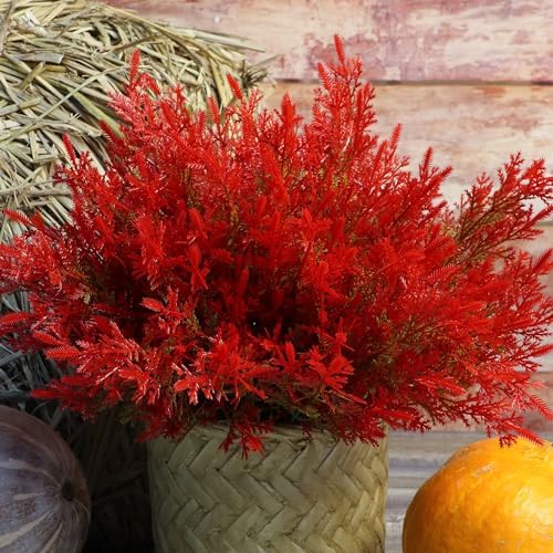 8PCS Artificial Cedar Plants for Home Garden Holiday Decor