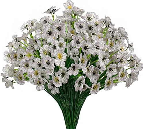 15 Stem Artificial Daffodils White UV Resistant Outdoor Decor