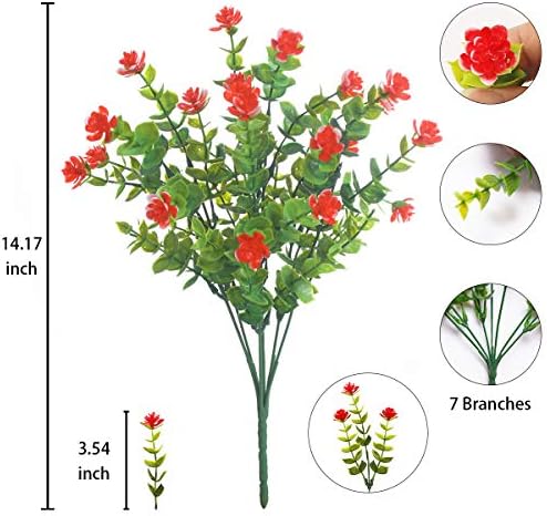 DRT DERUITAI Artificial Flowers Outdoor Red