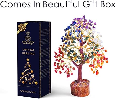 Reikved 7 Chakra Tree Feng Shui Decor Crystal Bonsai
