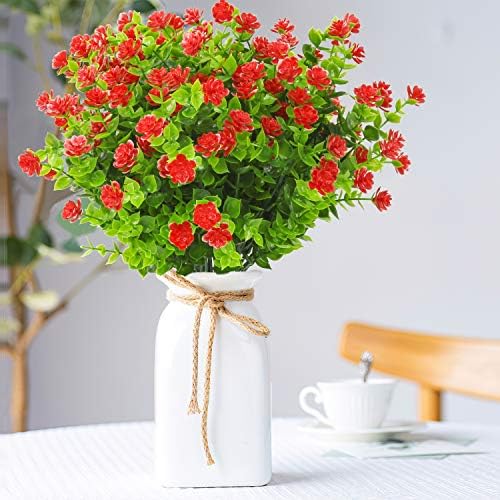 DRT DERUITAI Artificial Flowers Outdoor Red