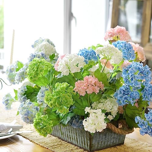 FiveSeasonStuff Summer White Snowball Viburnum Artificial Flowers 2 Stems