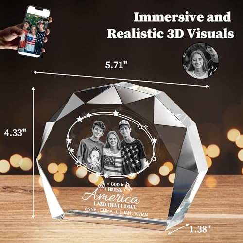 3D Crystal Picture Frame - Personalized Gift for Couples Family