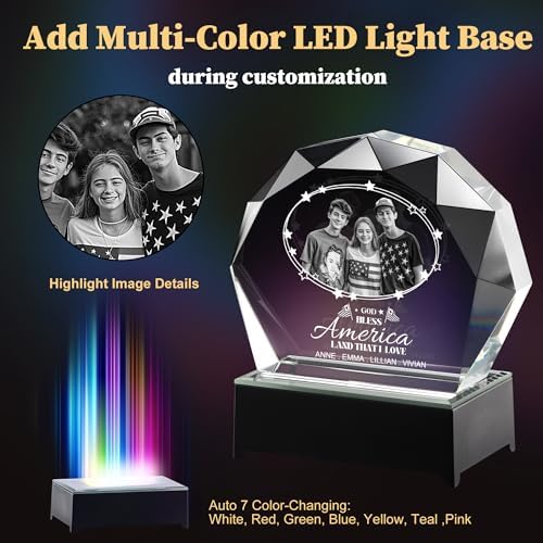 3D Crystal Picture Frame - Personalized Gift for Couples Family