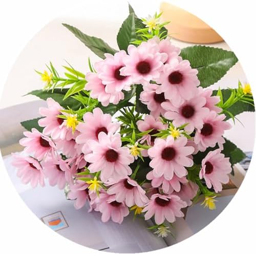 PASYOU Artificial Daisies Flowers 4 Bouquet Pink