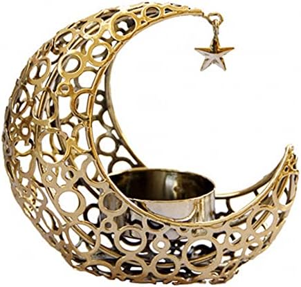Moon Shaped Candle Holder Sculpture for Home Decor