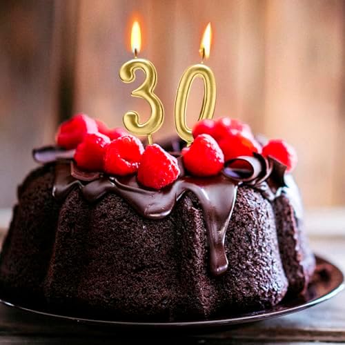 Beanlieve 10-Piece Numeric Birthday Candles - Champagne Gold