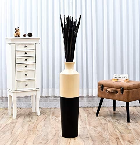 Leewadee Dried Palm Leaves Vase Filler 2 Bunches 45 Inches Black Brown
