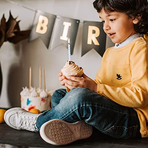 BEAN LIEVE 12-Count Rainbow Birthday Candles with Holders